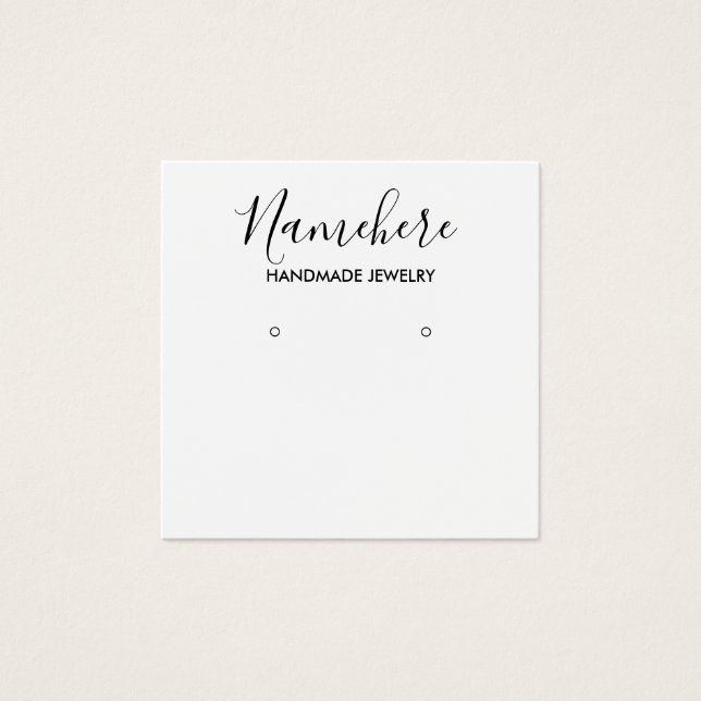 Placa de exibição de brinco preto e branco elegant (Frente)