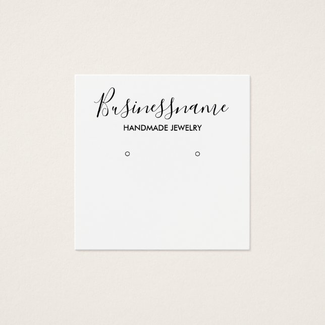 Placa de exibição de brinco preto e branco elegant (Frente)