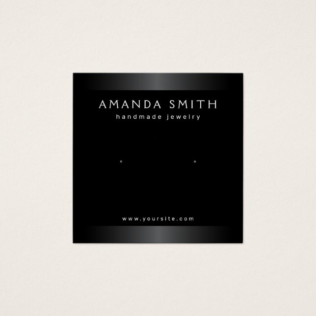 Placa de exibição de brinco preto e cinza elegante (Frente)