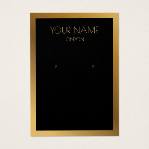 Placa de exibição de brinco preto simples com bord