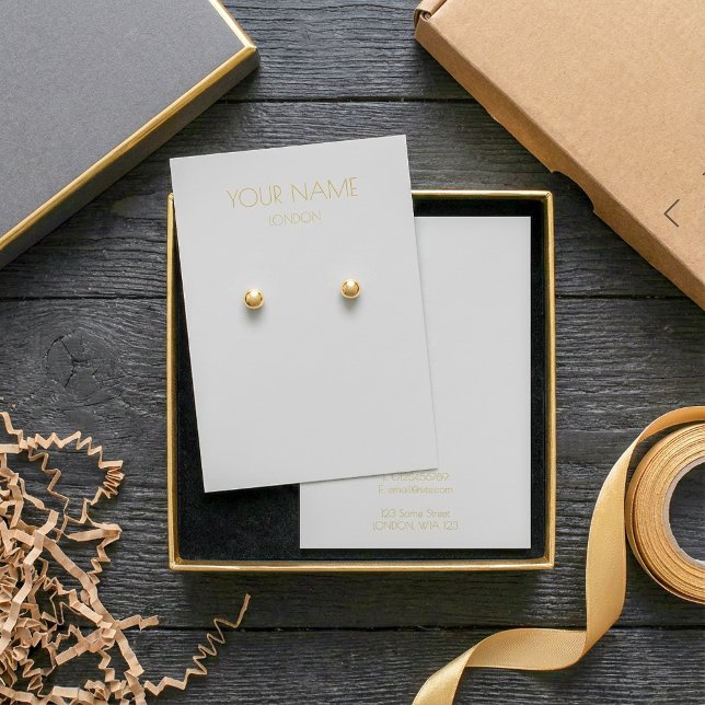 Placa de exibição de brinco simples da cinza (Grey simple earring display card.)