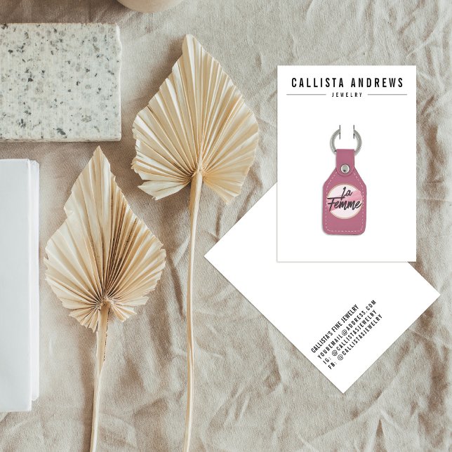 Placa de exibição de Chaveiro branco preto simples (Criador carregado)