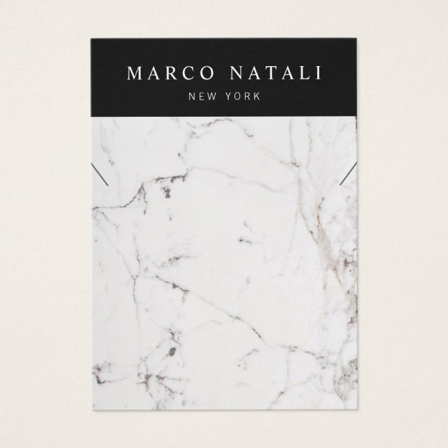 Placa de Exibição de Colar Branco Elegante (Frente)