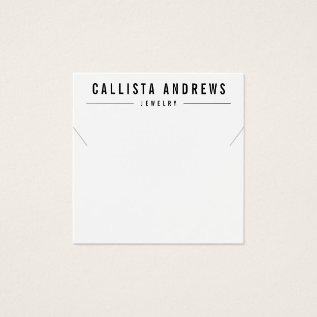 Placa de exibição de colar branco preto simples (Frente)