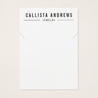 Placa de exibição de colar branco preto simples