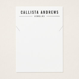 Placa de exibição de colar branco preto simples