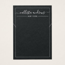 Placa de exibição de colar cursivo de papel preto