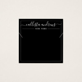 Placa de exibição de colar cursivo preto-branco si