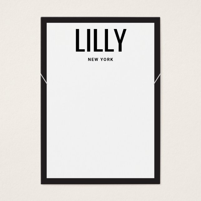 Placa de Exibição de Colar de Borda Branca Moderna (Frente)