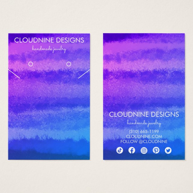 Placa de Exibição de Colar de Colar Azul Roxo (Frente & Verso)