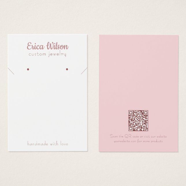 Placa de exibição de colar Dourado branco e Rosa (Frente & Verso)