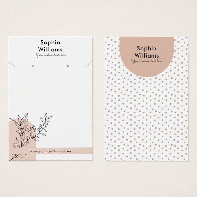 Placa de Exibição de Colar e Orelha Moderno Boho P (Frente & Verso)