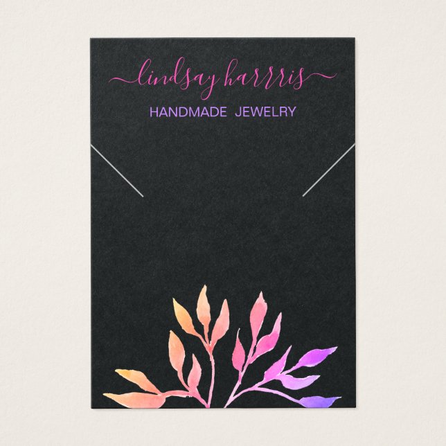 Placa de Exibição de Colar Preta para Colar Floral (Frente)