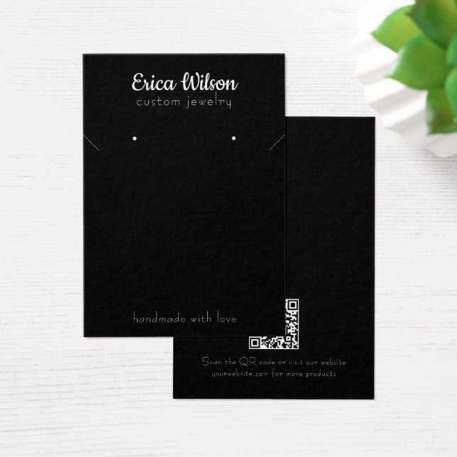 Placa de exibição de colar preto e branco simples (Mesa)