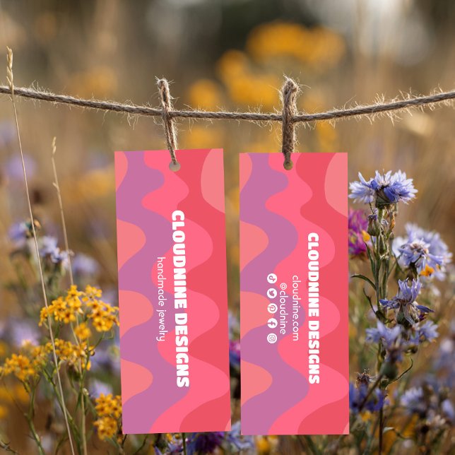 Placa de Exibição de Colheita de Colar de Ondas Ro (Pink Waves Hangtag Necklace Jewelry Display Card
)