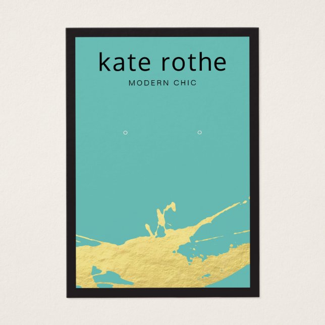 Placa de Exibição de Dispersão Dourada e Turquesa  (Frente)