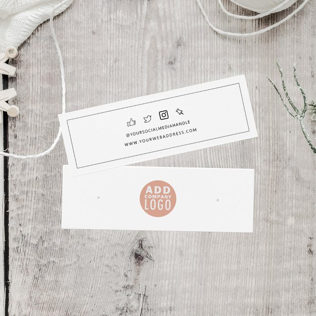 Placa de exibição de engrenagens estacionadas com  (Earrings Display Card with Business Logo)