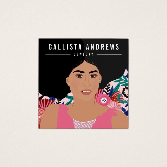 Placa de Exibição de Ilustração de Menina Boêmia (Frente)