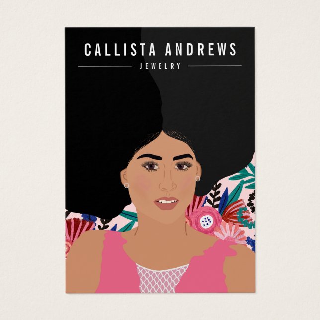 Placa de Exibição de Ilustração de Menina Boêmia (Frente)