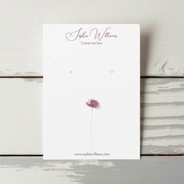 Placa de exibição de joalharia de ressonância mini (minimalist earring simple poppy display card)