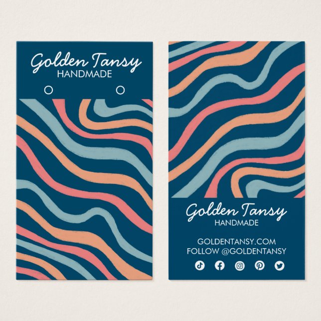 Placa de Exibição de Joias Azuis com Altura Azul (Frente & Verso)