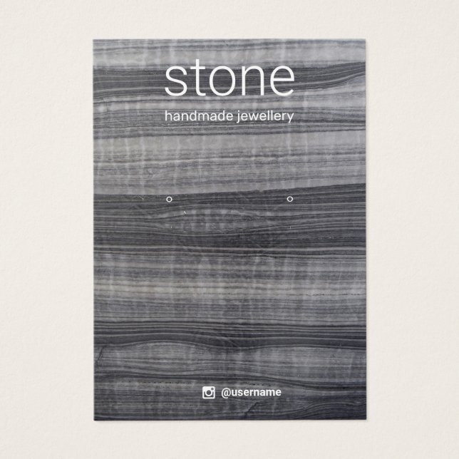 Placa de exibição de joias com anel branco preto (Frente)