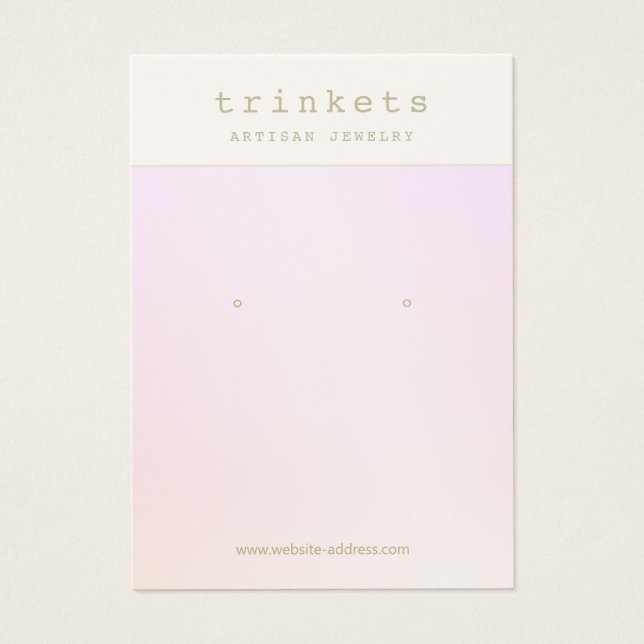 Placa de exibição de joias cor-de-rosa (Frente)