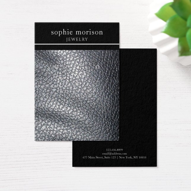 Placa de exibição de joias ・ Couro preto (Mesa)