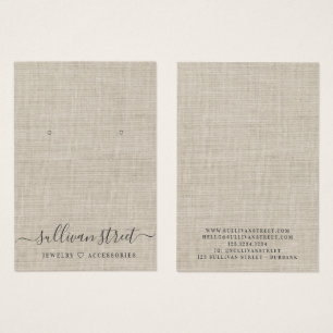 Placa de Exibição de Joias de Burlap Earrings