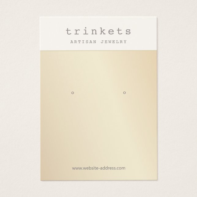 Placa de exibição de joias Douradas (Frente)