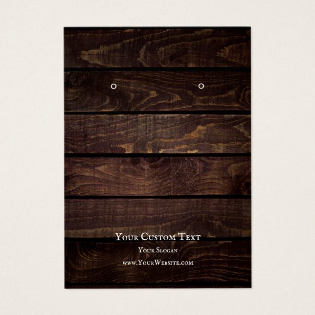 Placa de Exibição de Joias, Madeira Rústica Escura (Frente)