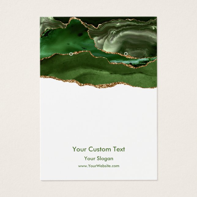 Placa de Exibição de Joias, Marble Verde Elegante (Frente)