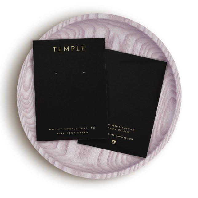 Placa de Exibição de Orelha Elegante Moderna Preta (Criador carregado)