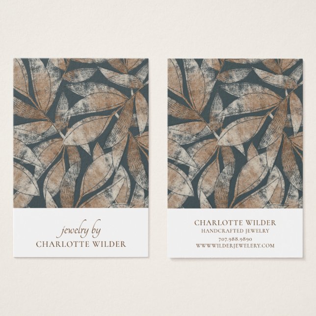 Placa de Exibição de Padrão Folha Boho (Frente & Verso)