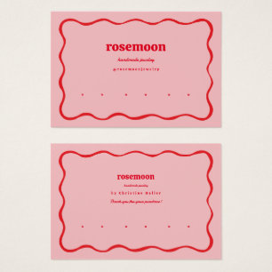 Placa de exibição de Wavy Modern Earring Vermelho 