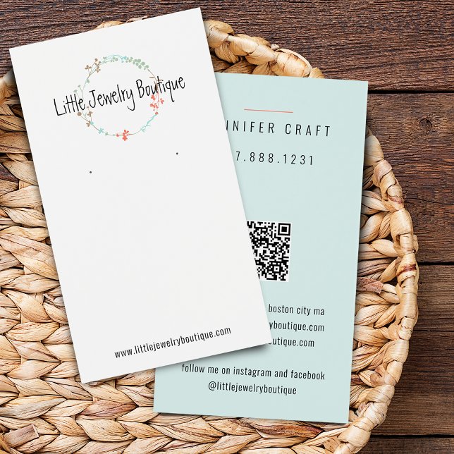 Placa de Exibição de Wreath Earring Jewelry (Wildflower Wreath Earring Jewelry Display Card)