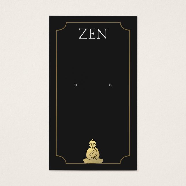 Placa de exibição de zen Buddha Black Earring (Frente)