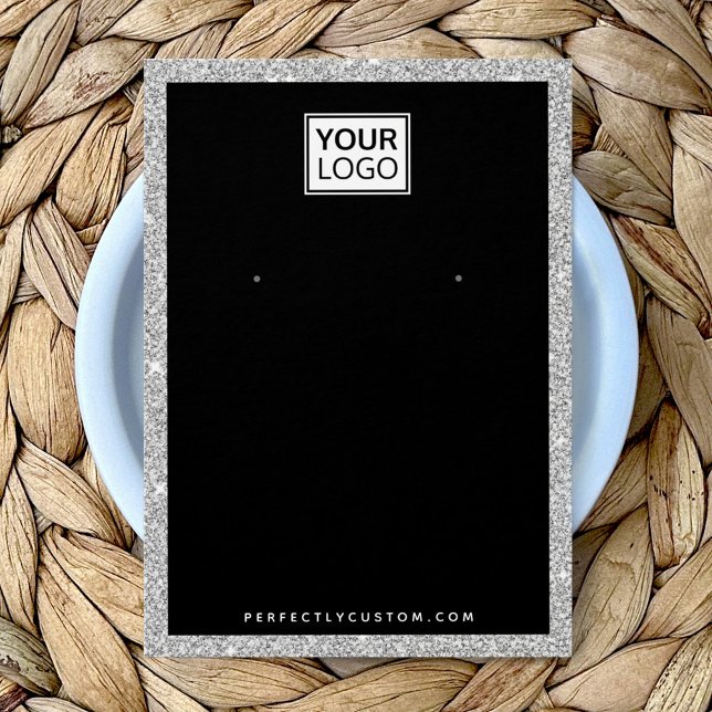 Placa de exibição do brinco com brilho prateado do (Criador carregado)