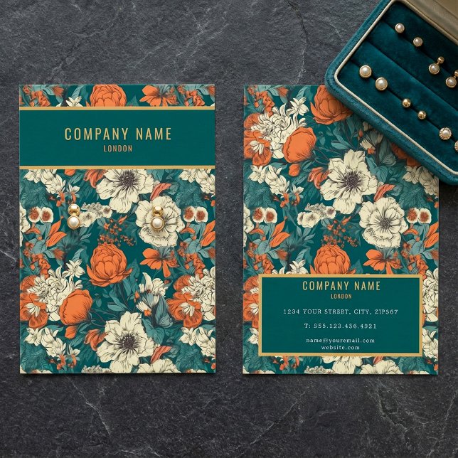 Placa de exibição do brinco com flores bonito (Pretty flowers stud earring display card.)