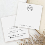 Placa de exibição do brinco do logotipo branco ou<br><div class="desc">Placa de exibição de produto de brinco de cor branca ou personalizada com modelo de logotipo personalizado e ícones de mídia social. Design moderno e mínimo com campos modelo para informações de contato</div>