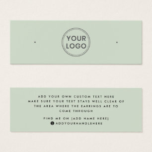 Placa de exibição do brinco do logotipo verde-clar