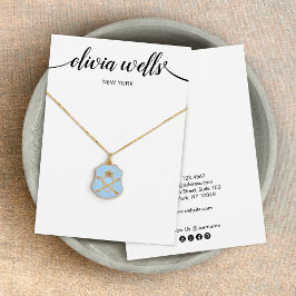 Placa de Exibição do Colar Branco Preto de Script