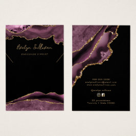 Placa de exibição do colar de agate de mauve escur