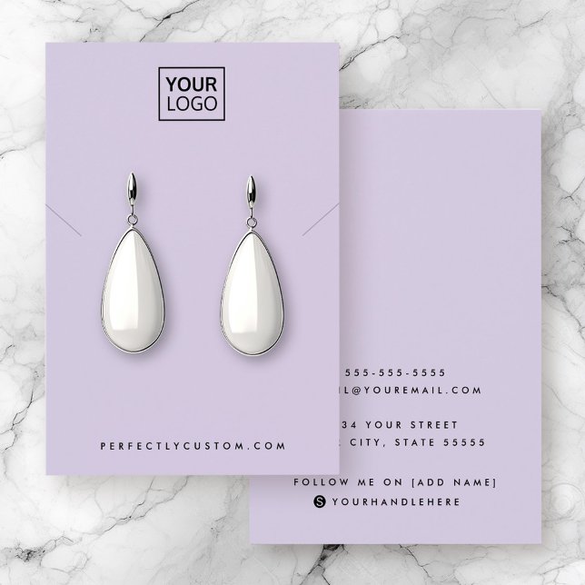 Placa de exibição do colar de logotipo roxo (Purple add logo necklace earring display card)