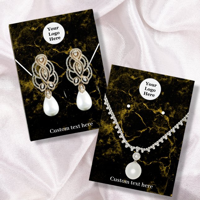 Placa de exibição do colar de mármore preto e ouro (Criador carregado)