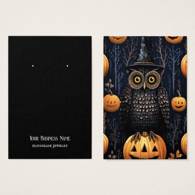 Placa de exibição do Halloween Owl Earring (Frente & Verso)