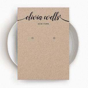 Placa de Exibição do Kraft Earring com Caligrafia 