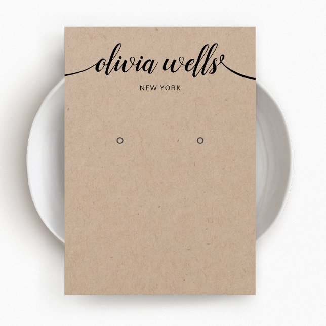 Placa de Exibição do Kraft Earring com Caligrafia  (Criador carregado)