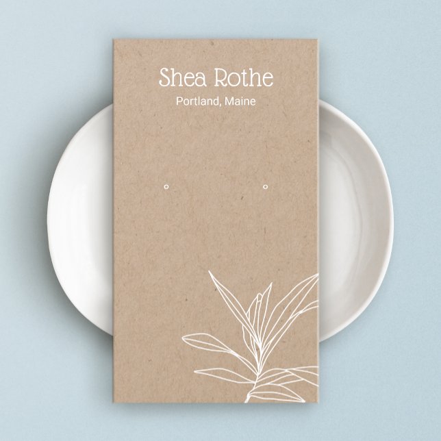 Placa de exibição do Kraft Leaf Branch Earring (Criador carregado)