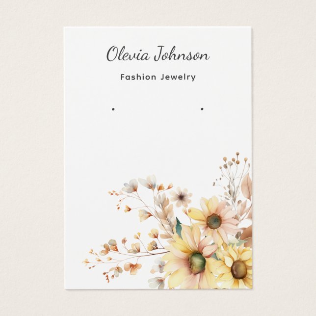 Placa de exibição Elegante de brinco de girassol (Frente)